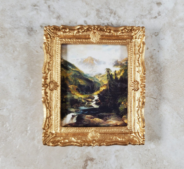 Miniature Framed Art Print Mountain of the Holy Cross Thomas Moran 1:12 Scale - Miniature Crush