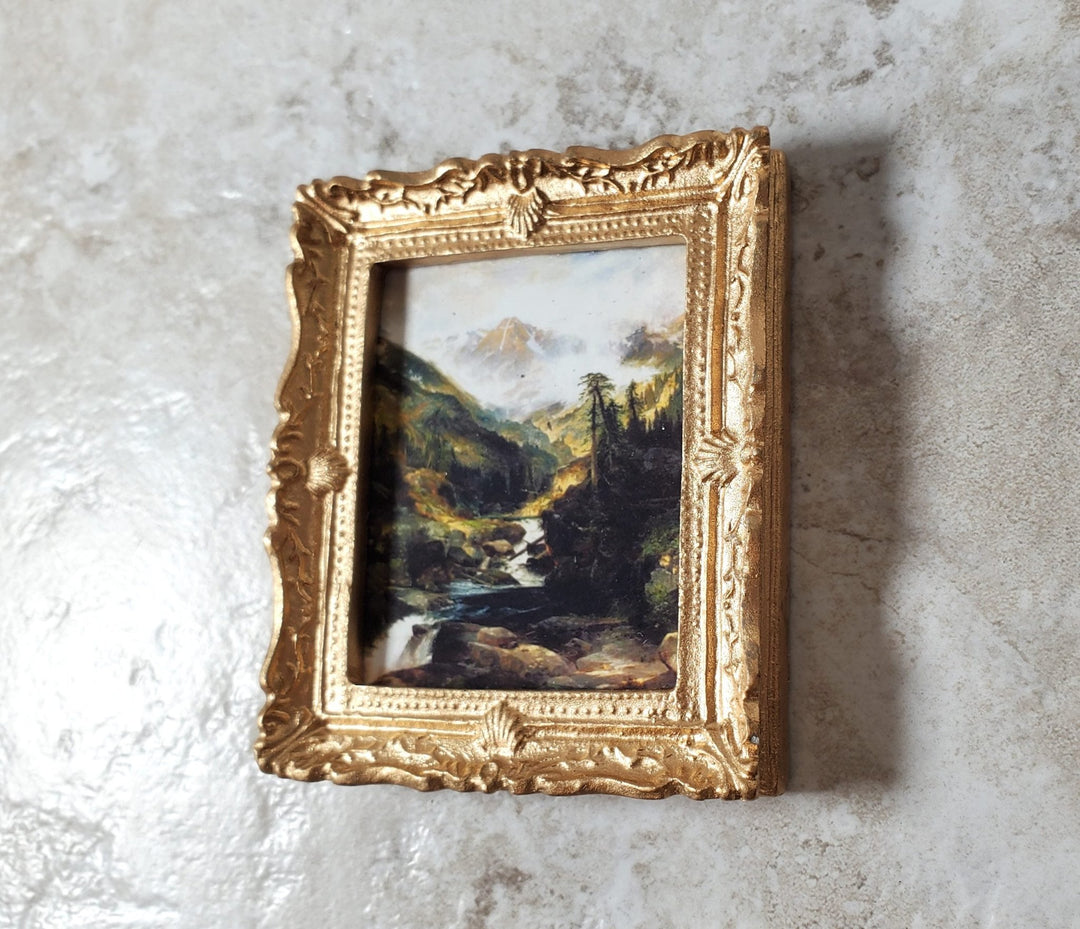 Miniature Framed Art Print Mountain of the Holy Cross Thomas Moran 1:12 Scale - Miniature Crush