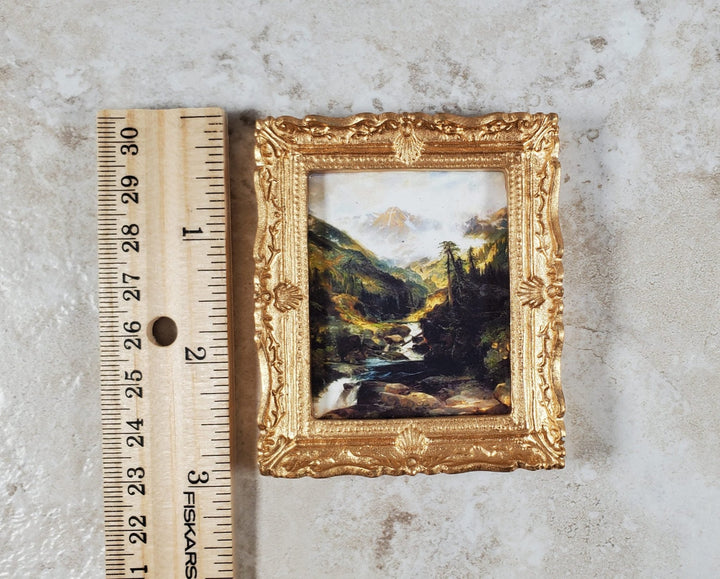 Miniature Framed Art Print Mountain of the Holy Cross Thomas Moran 1:12 Scale - Miniature Crush