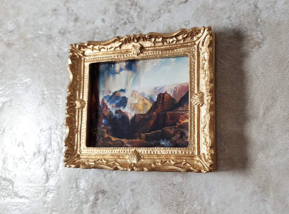 Miniature Framed Art Print The Grand Canyon Thomas Moran 1:12 Scale Dollhouse - Miniature Crush