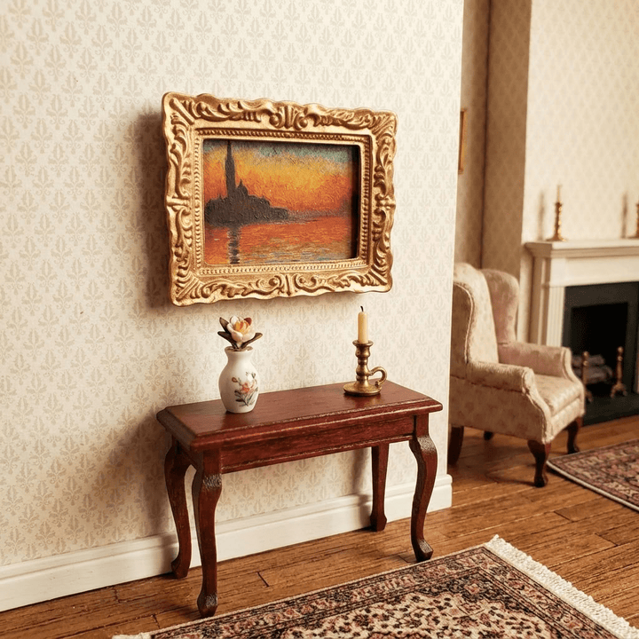 Miniature Framed Print Claude Monet Sunset in Venice 1:12 Scale Dollhouse - MiniatureCrush