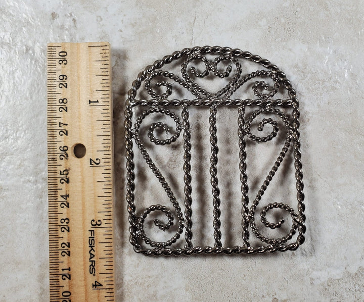 Miniature Gate Fence Piece Metal Black Chrome Fairy or Dollhouse Garden Decor - MiniatureCrush