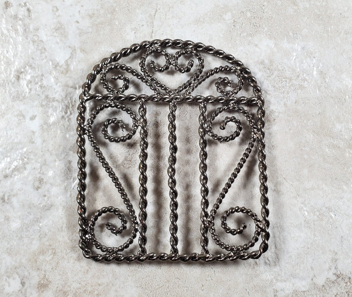 Miniature Gate Fence Piece Metal Black Chrome Fairy or Dollhouse Garden Decor - MiniatureCrush