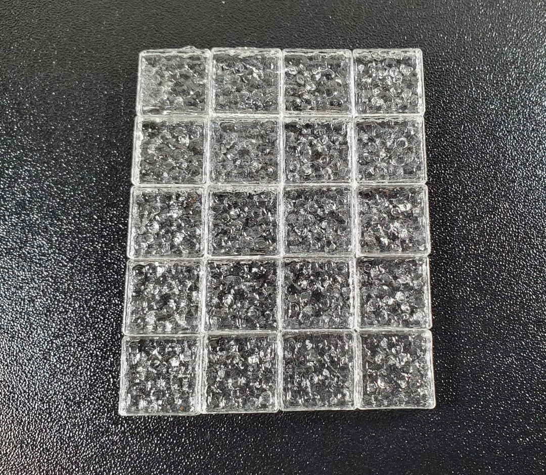 Miniature Glass Blocks 20 pc 1/2" Square x 3/16" Thick Mosaics Dollhouses Crafts - Miniature Crush