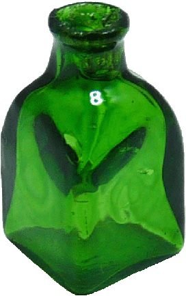 Miniature Green Glass Bottle Jar Vase Square Bottom 11/16" 1:12 Scale Dollhouse - MiniatureCrush