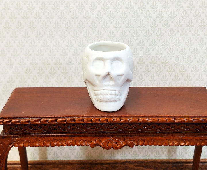 Miniature Halloween Skull Planter or Candy Dish for Dollhouse Decoration 1" Tall - MiniatureCrush