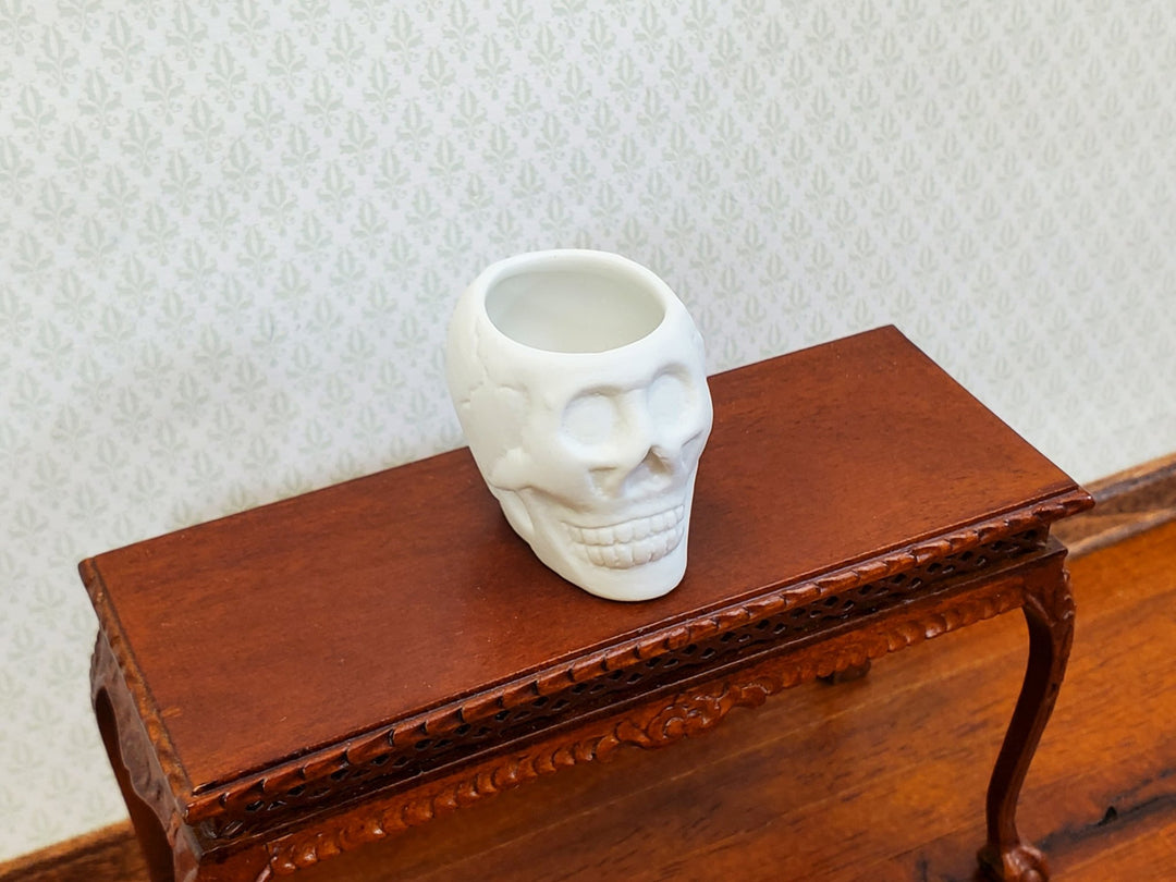 Miniature Halloween Skull Planter or Candy Dish for Dollhouse Decoration 1" Tall - MiniatureCrush