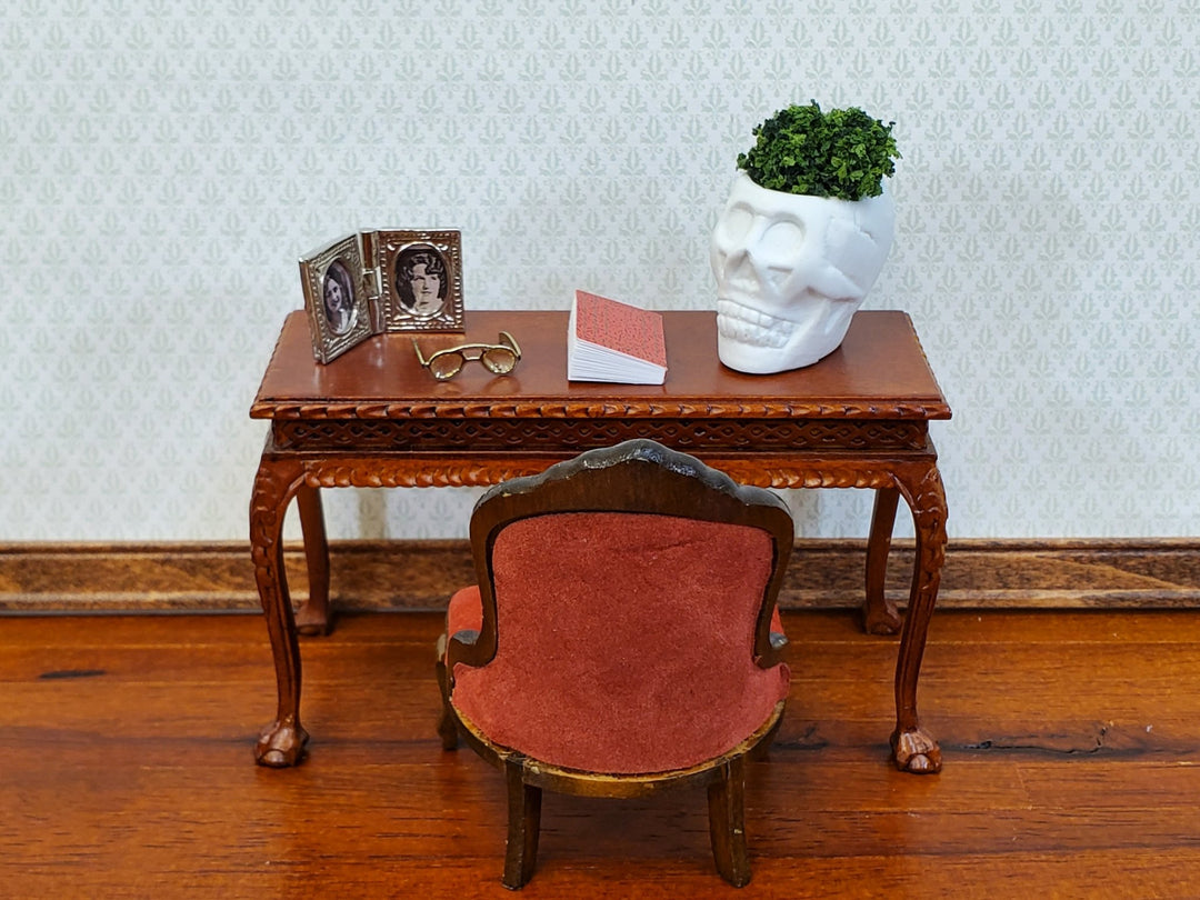 Miniature Halloween Skull Planter or Candy Dish for Dollhouse Decoration 1" Tall - MiniatureCrush