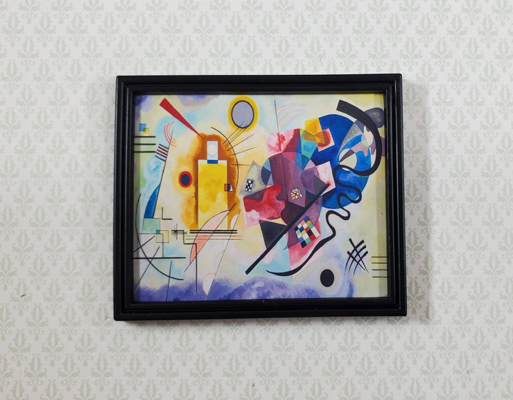 Miniature Kandinsky Abstract Art Print Framed 1:12 Scale Dollhouse 2 3/8" x 2" - Miniature Crush