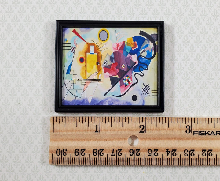 Miniature Kandinsky Abstract Art Print Framed 1:12 Scale Dollhouse 2 3/8" x 2" - Miniature Crush