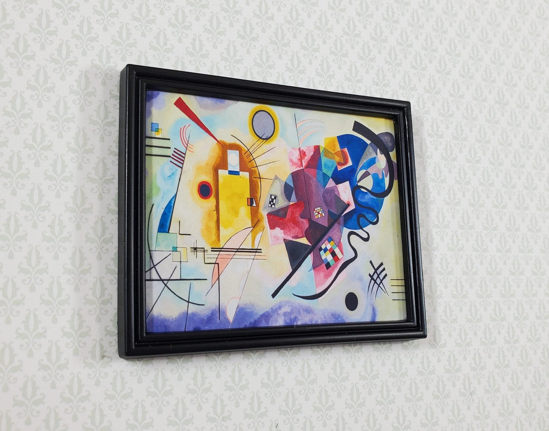 Miniature Kandinsky Abstract Art Print Framed 1:12 Scale Dollhouse 2 3/8" x 2" - Miniature Crush