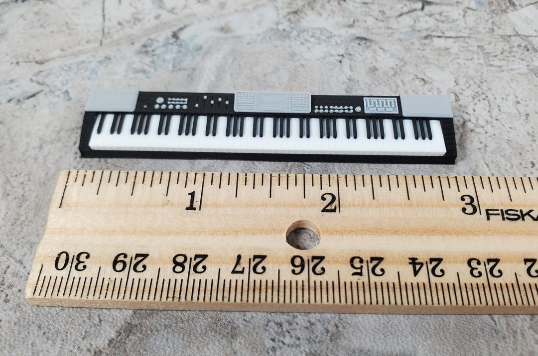 Miniature Keyboard Modern Style Instrument Prop 1:12 Scale Dollhouse 3" Long - Miniature Crush