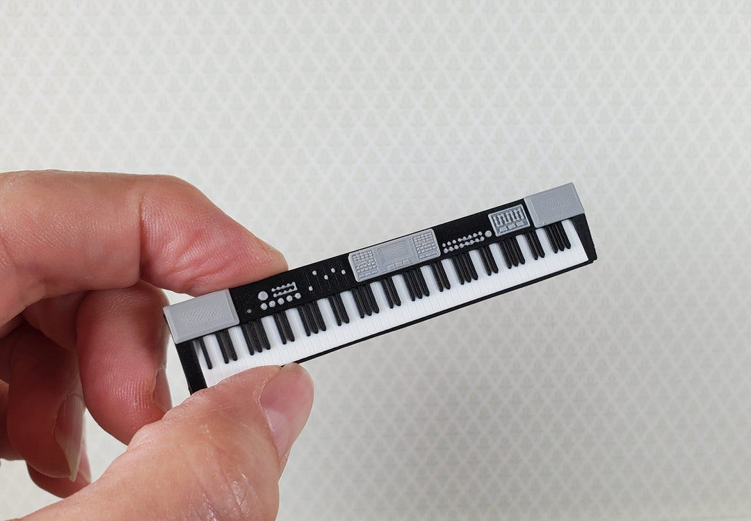 Miniature Keyboard Modern Style Instrument Prop 1:12 Scale Dollhouse 3" Long - Miniature Crush