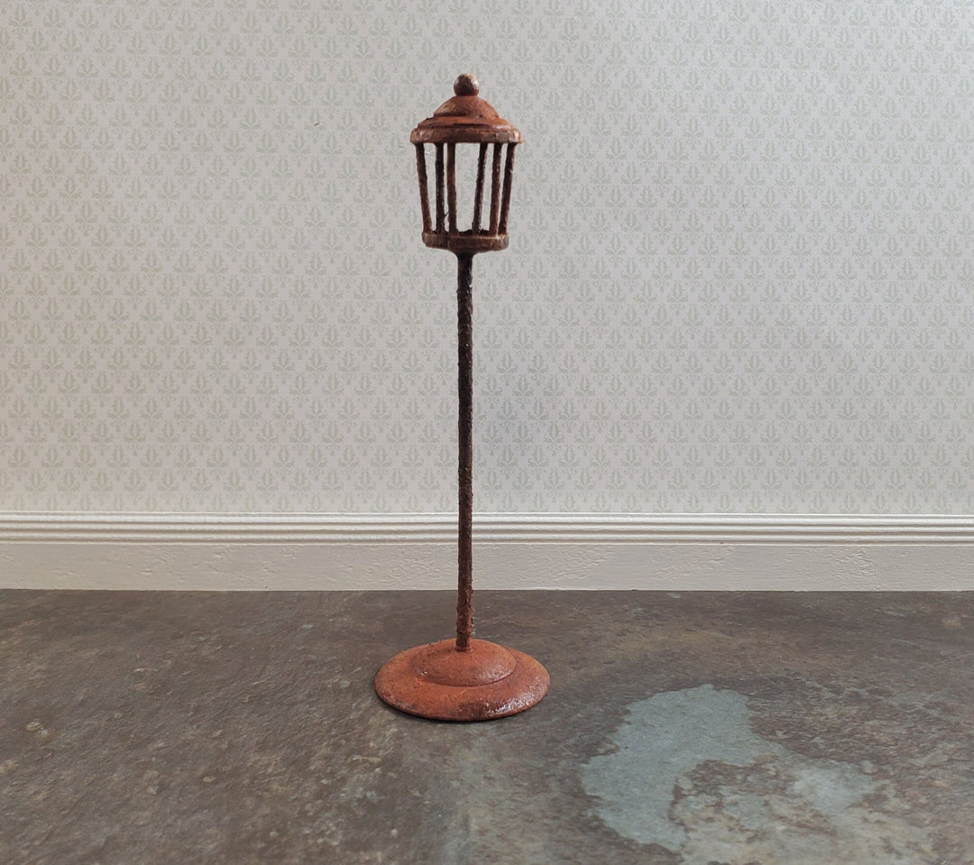 Miniature Lantern Rusted Distressed Metal Fairy Garden 1:24 Scale Dollhouse - MiniatureCrush