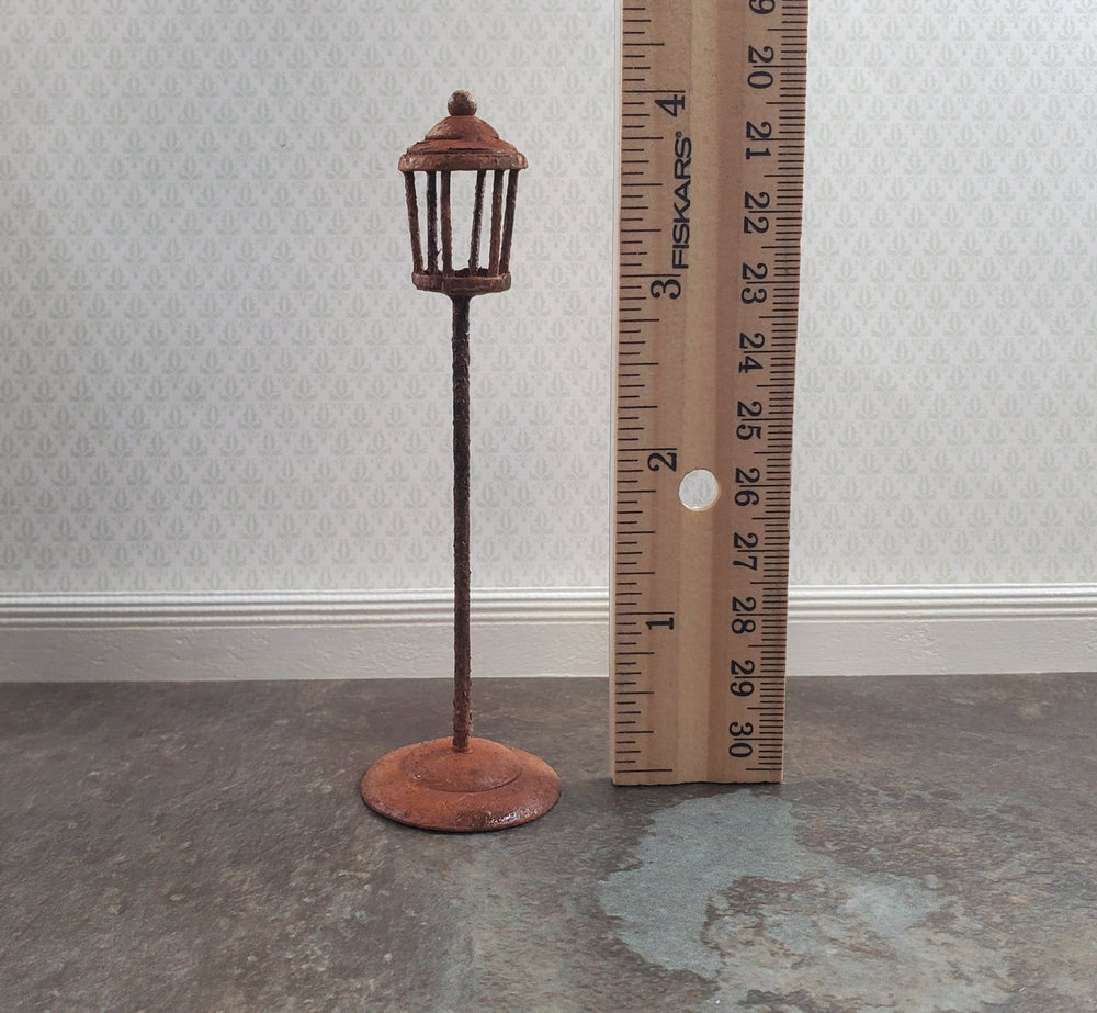 Miniature Lantern Rusted Distressed Metal Fairy Garden 1:24 Scale Dollhouse - MiniatureCrush
