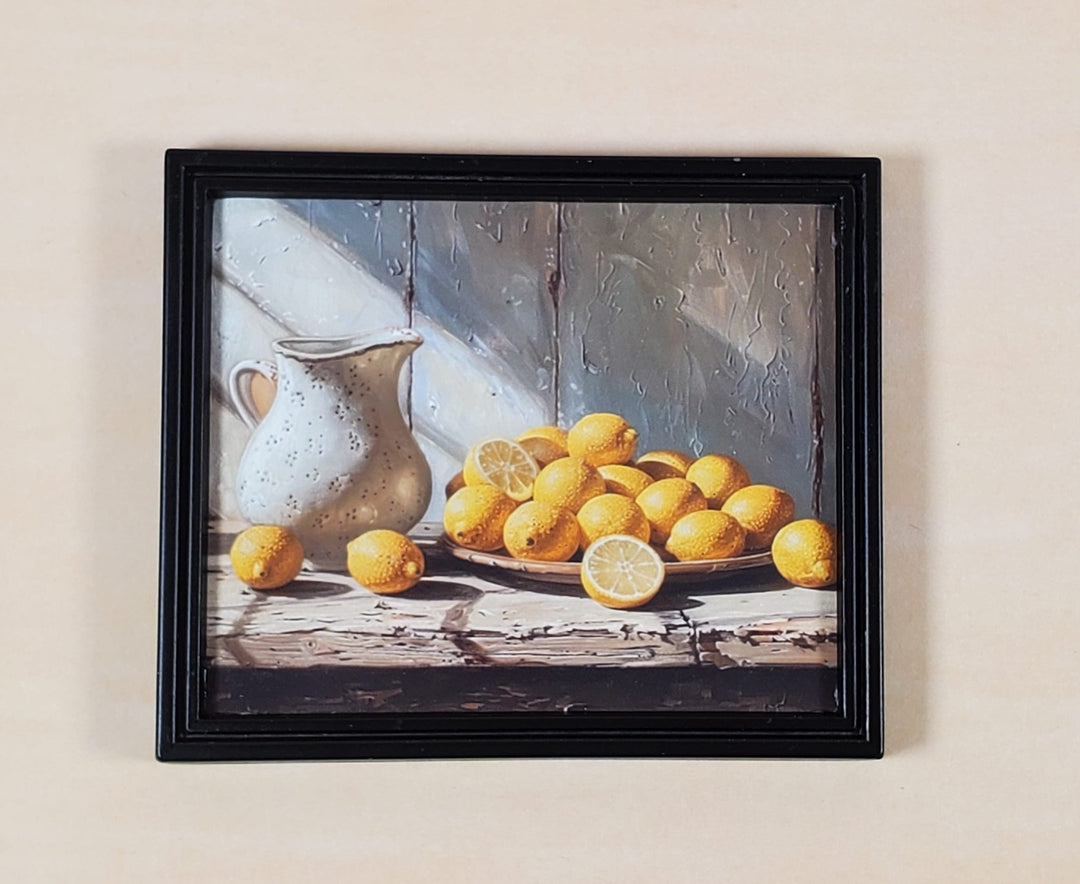 Miniature Lemons with Pitcher Still Life Framed Print 1:12 Scale Dollhouse Decor - Miniature Crush