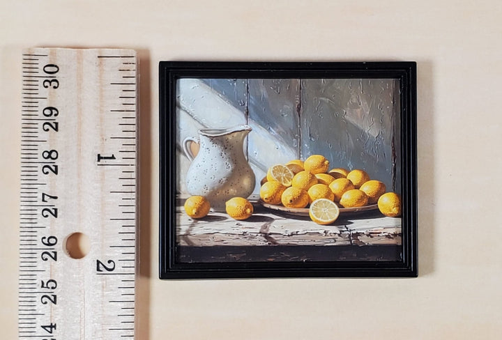 Miniature Lemons with Pitcher Still Life Framed Print 1:12 Scale Dollhouse Decor - Miniature Crush