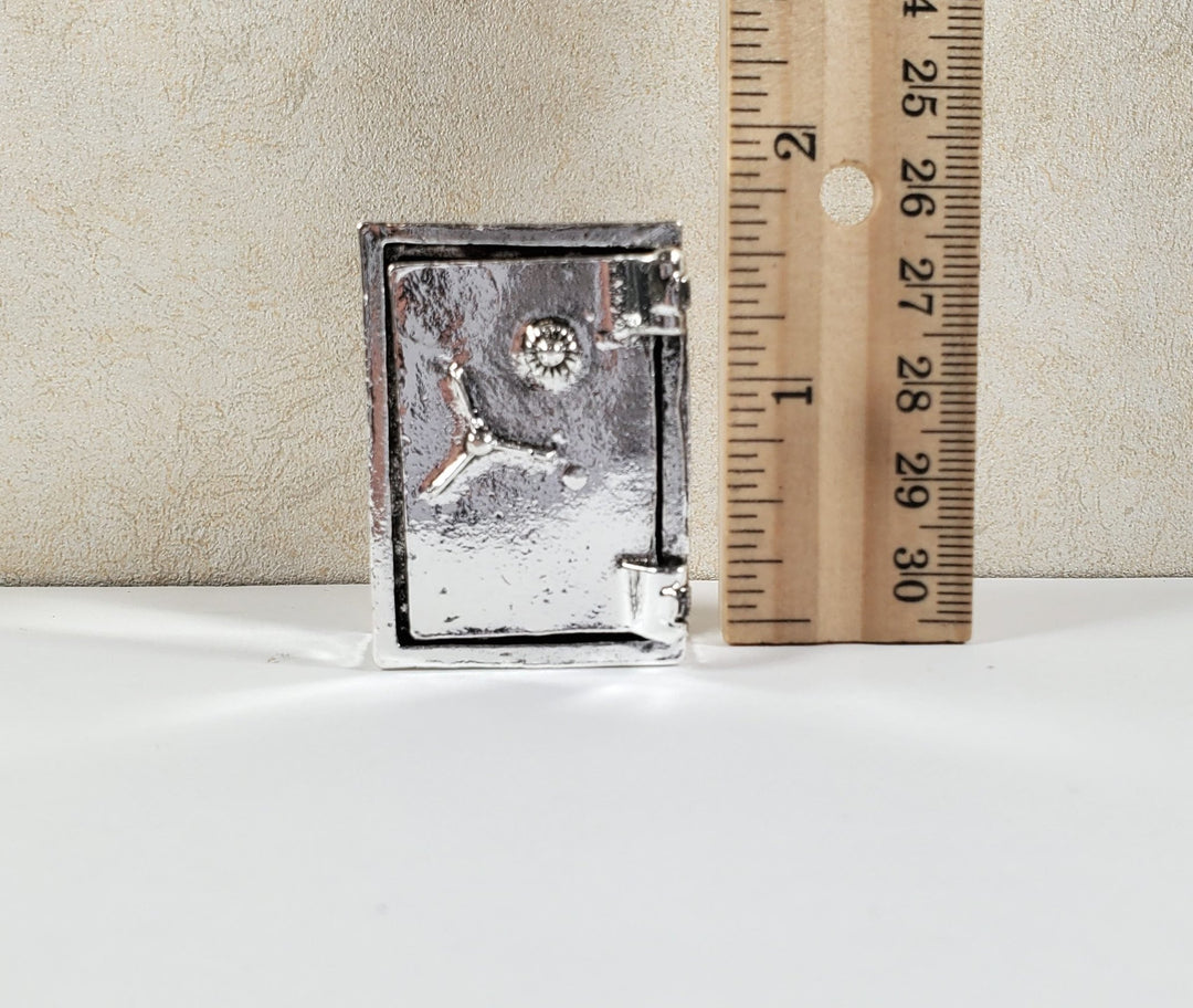 Miniature Metal Safe Tiny Prop (non working) Silver Door Opens 1:12 Scale - MiniatureCrush