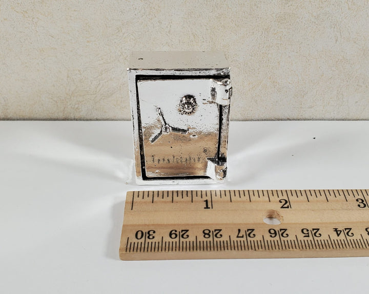 Miniature Metal Safe Tiny Prop (non working) Silver Door Opens 1:12 Scale - MiniatureCrush