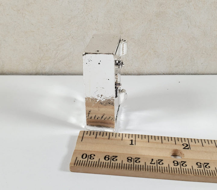 Miniature Metal Safe Tiny Prop (non working) Silver Door Opens 1:12 Scale - MiniatureCrush