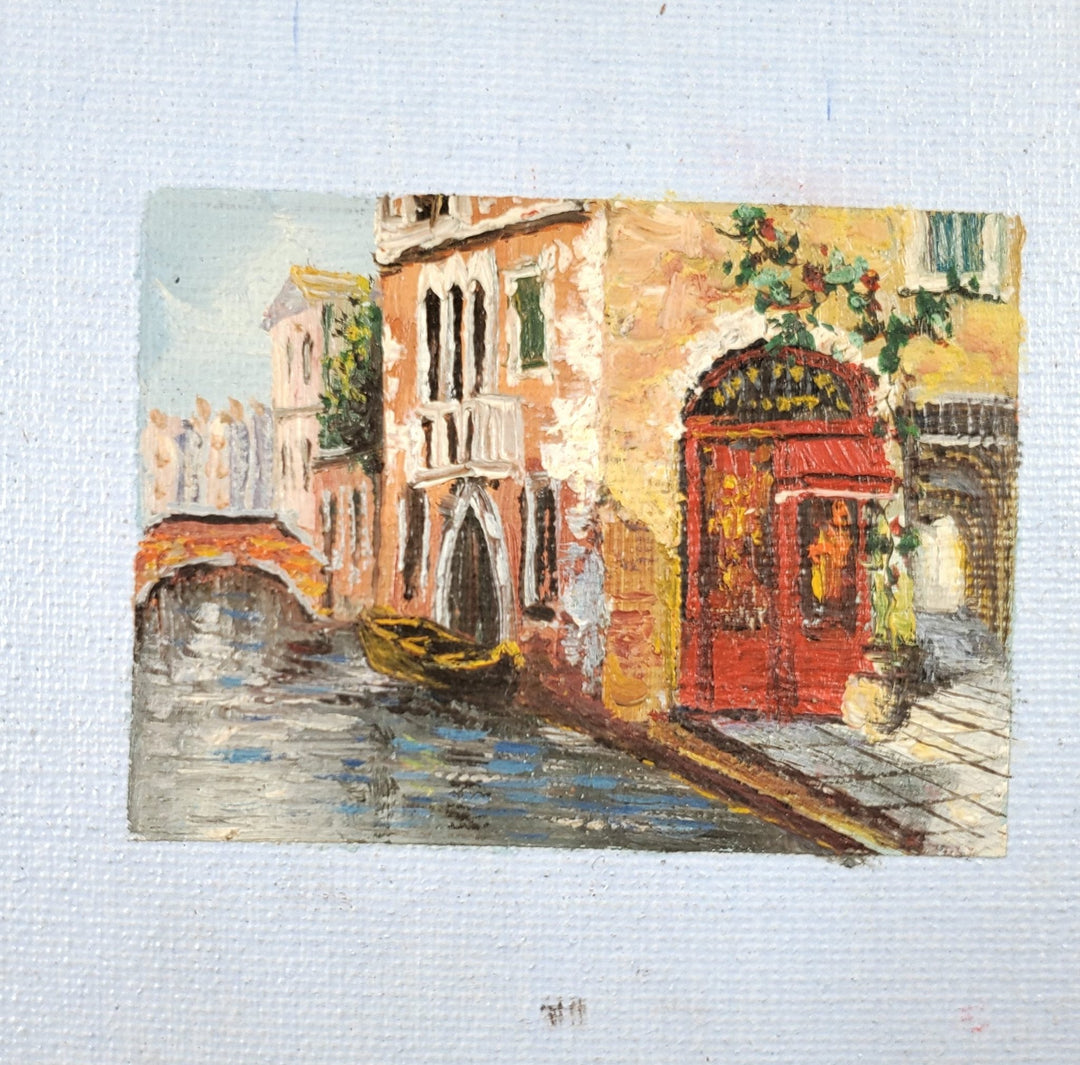 Miniature Oil Painting Venice Grand Canal 1:12 Scale Dollhouse J Kendall - Miniature Crush