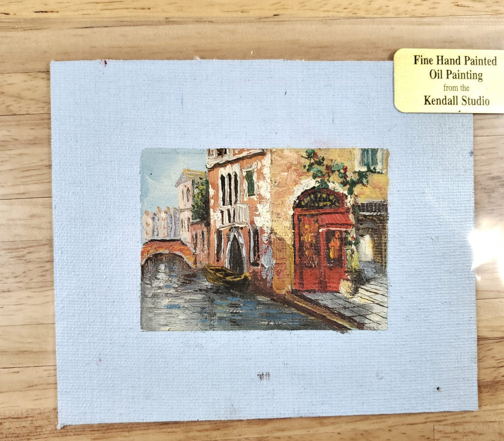 Miniature Oil Painting Venice Grand Canal 1:12 Scale Dollhouse J Kendall - Miniature Crush