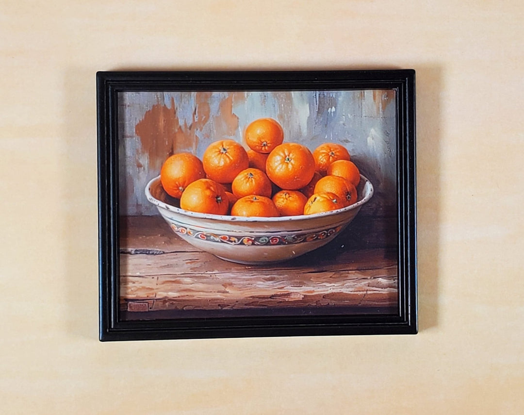 Miniature Oranges in a Bowl Still Life Framed Print 1:12 Scale Dollhouse Decor - Miniature Crush