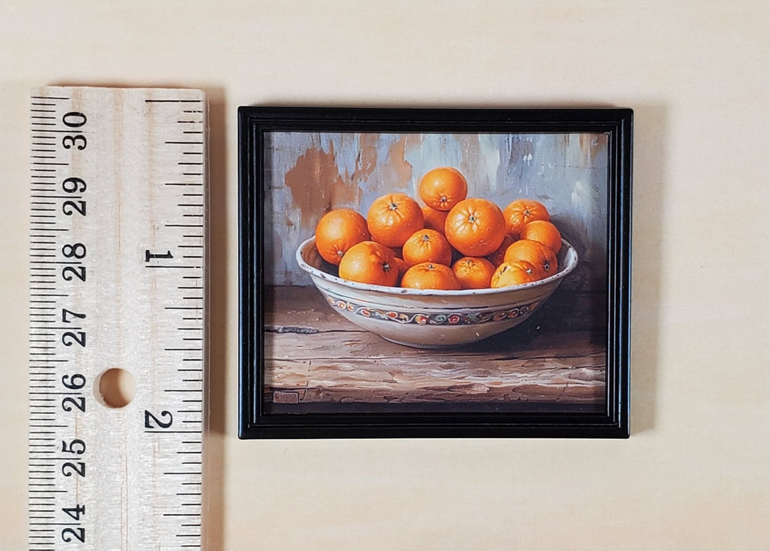 Miniature Oranges in a Bowl Still Life Framed Print 1:12 Scale Dollhouse Decor - Miniature Crush