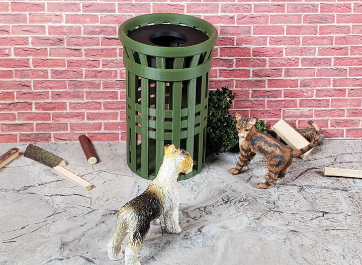 Miniature Parks Garbage Can Green 1:12 Scale Prop Models Diorama Action Figures - Miniature Crush