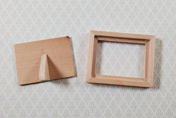 Miniature Picture Frame Wood with Backing and Stand Horizontal Landscape 1 3/4" - Miniature Crush