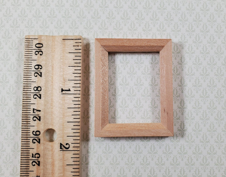 Miniature Picture Frame Wood with Backing and Stand Vertical Portrait 1 3/4" - Miniature Crush