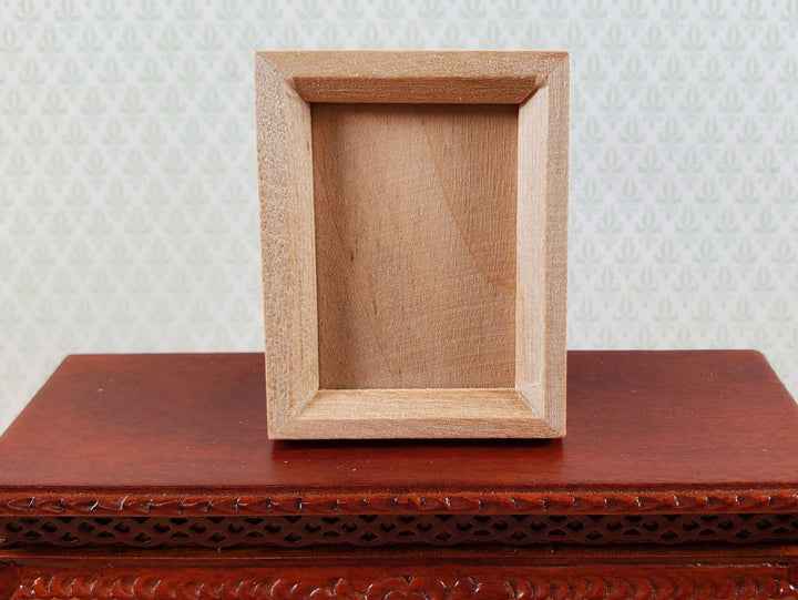 Miniature Picture Frame Wood with Backing and Stand Vertical Portrait 1 3/4" - Miniature Crush