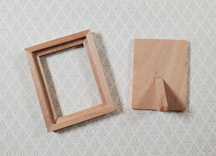 Miniature Picture Frame Wood with Backing and Stand Vertical Portrait 1 3/4" - Miniature Crush