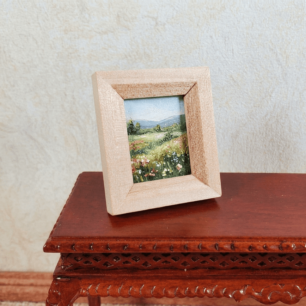 Miniature Picture Frame Wood with Backing and Stand Vertical Portrait 1 5/16" - MiniatureCrush