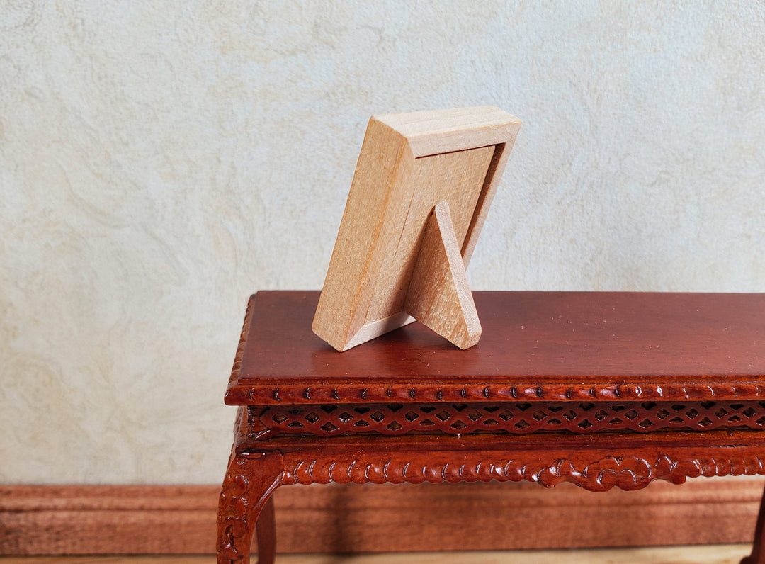 Miniature Picture Frame Wood with Backing and Stand Vertical Portrait 1 5/16" - MiniatureCrush