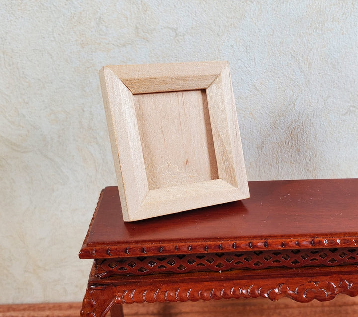 Miniature Picture Frame Wood with Backing and Stand Vertical Portrait 1 7/16" - MiniatureCrush