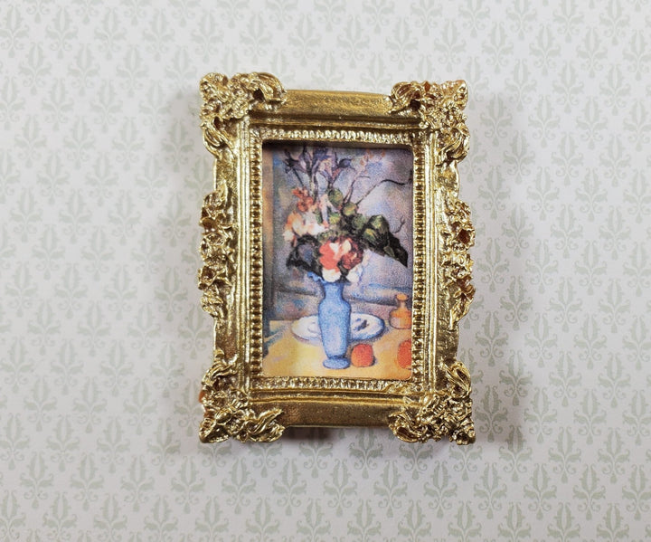 Miniature Picture Frames x2 Gold for Paintings Detailed Plastic 1:12 Scale - Miniature Crush