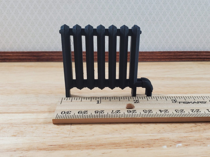 Miniature Radiator Black Classic Style 1:12 Scale Prop Dollhouse Accessory - MiniatureCrush