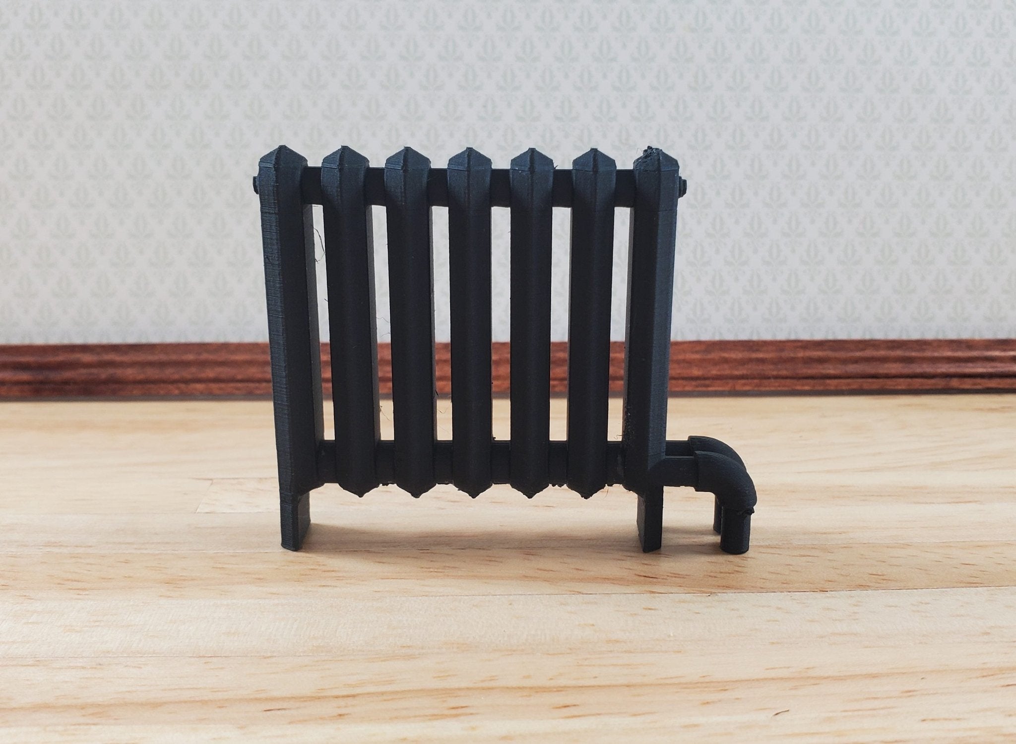 Miniature Radiator Black Classic Style 1:12 Scale Prop Dollhouse ...