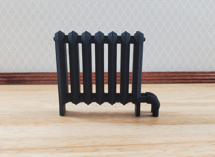 Miniature Radiator Black Classic Style 1:12 Scale Prop Dollhouse Accessory - MiniatureCrush