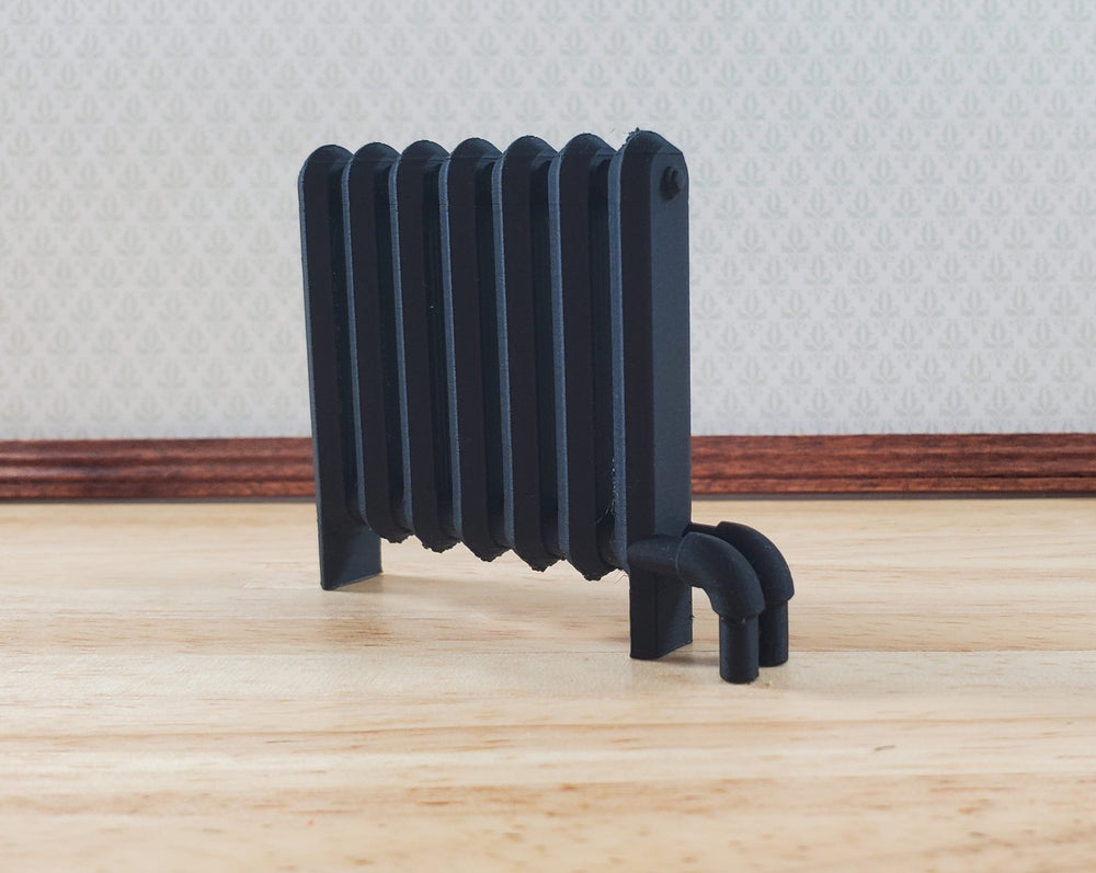 Miniature Radiator Black Classic Style 1:12 Scale Prop Dollhouse Accessory - MiniatureCrush