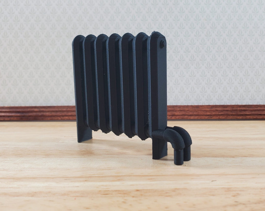 Miniature Radiator Black Classic Style 1:12 Scale Prop Dollhouse Accessory - MiniatureCrush