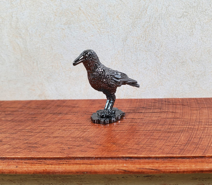 Miniature Raven Crow Bird Metal Decoration Statue Various Standing Poses - MiniatureCrush