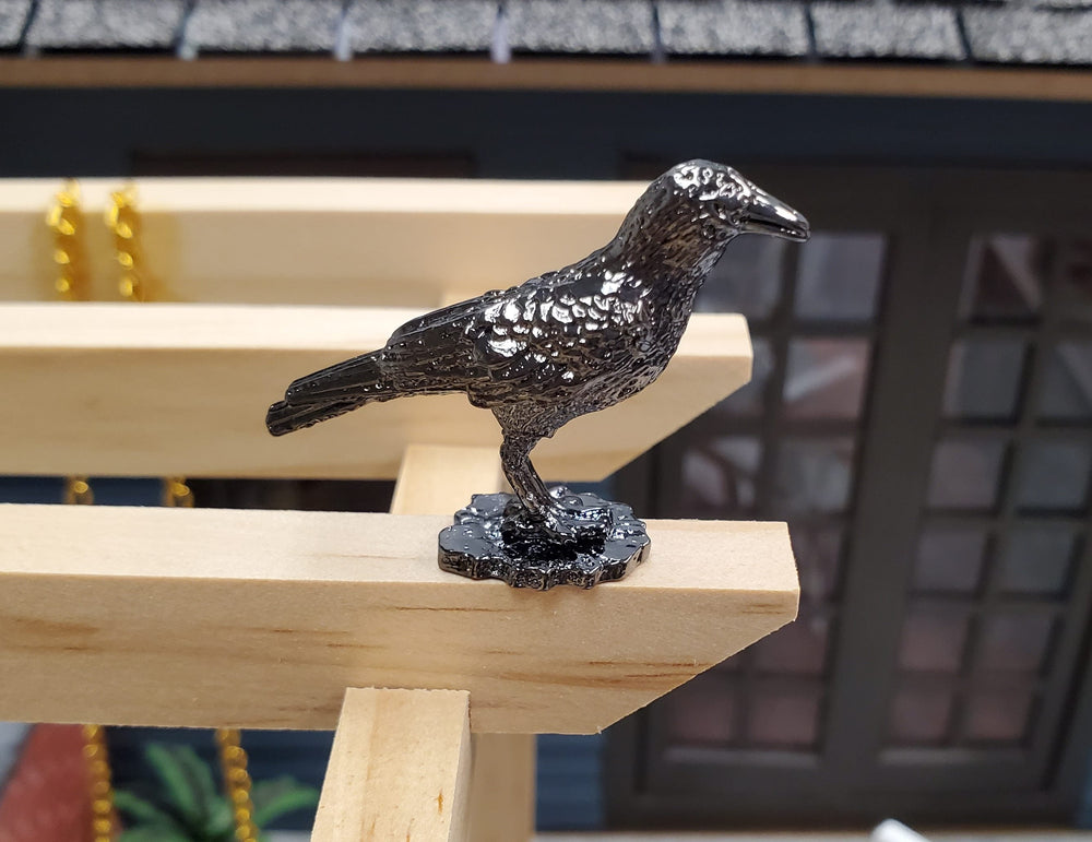 Miniature Raven Crow Bird Metal Decoration Statue Various Standing Poses - MiniatureCrush