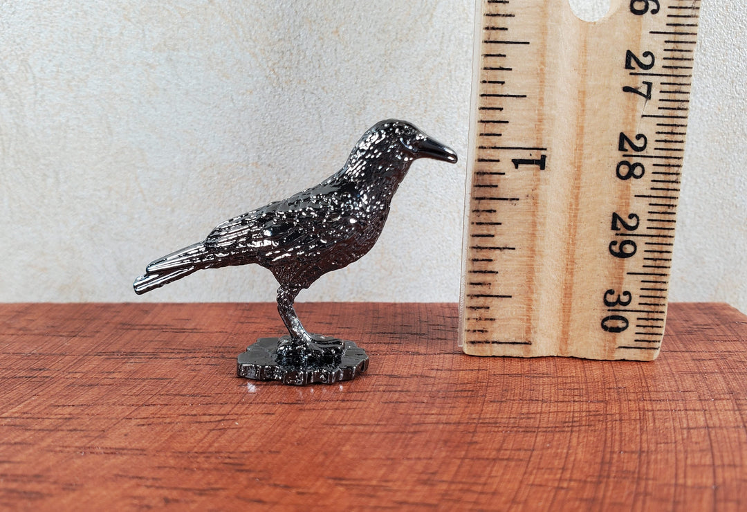 Miniature Raven Crow Bird Metal Decoration Statue Various Standing Poses - MiniatureCrush