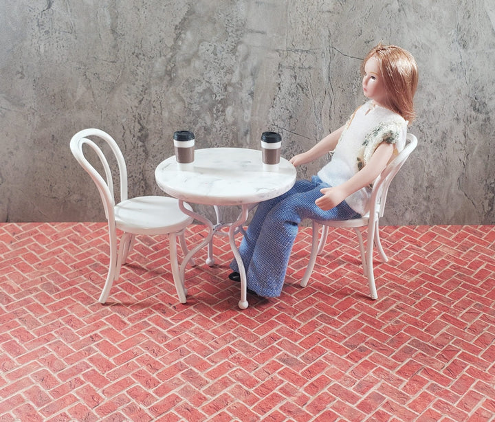 Miniature Red Brick Embossed Paper Herringbone Pattern 1:12 Scale Dollhouses - MiniatureCrush