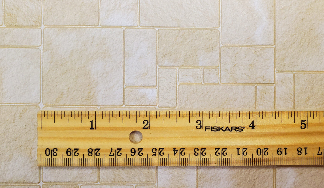 Miniature Sandstone Tile Floor Lightly Embossed Faux Flooring Brown Card Stock - MiniatureCrush