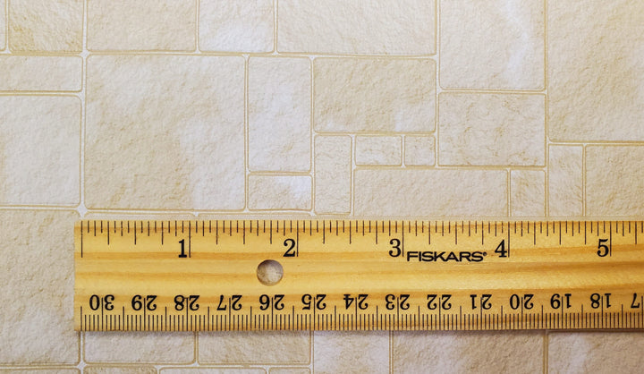 Miniature Sandstone Tile Floor Lightly Embossed Faux Flooring Brown Card Stock - MiniatureCrush