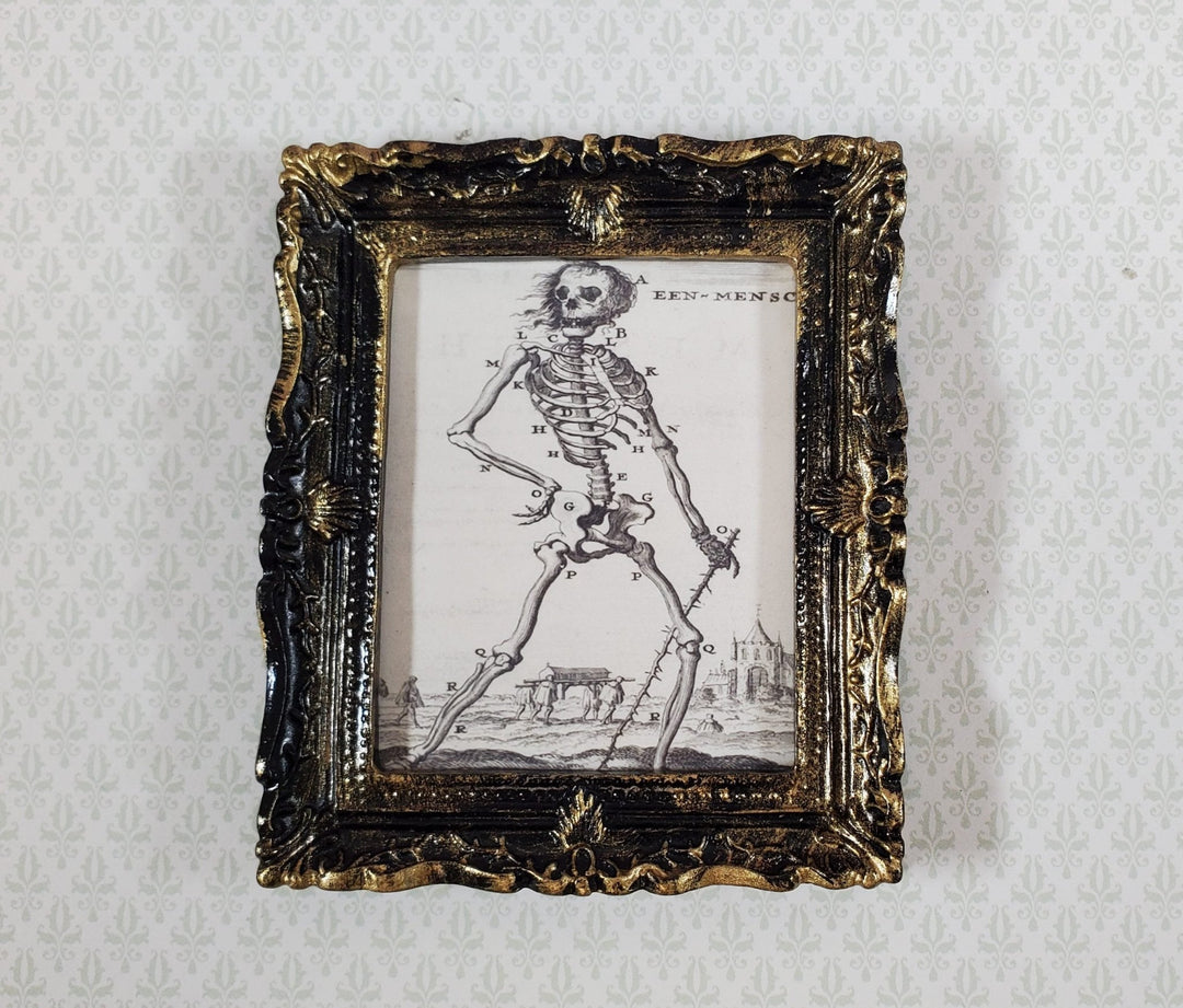 Miniature Skeleton Print Een Mensch 1680 Drawing 1:12 Scale Halloween House - Miniature Crush