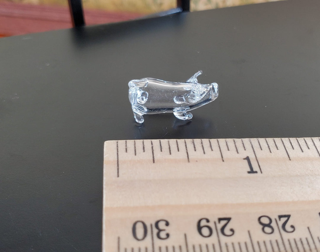 Miniature Small Glass Pig Centerpiece Sculpture 1:12 Scale Dollhouse - MiniatureCrush